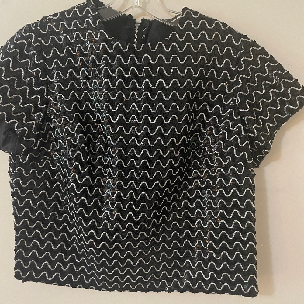 Hand beaded Vintage Statement 1960-1970 crop hight neck top